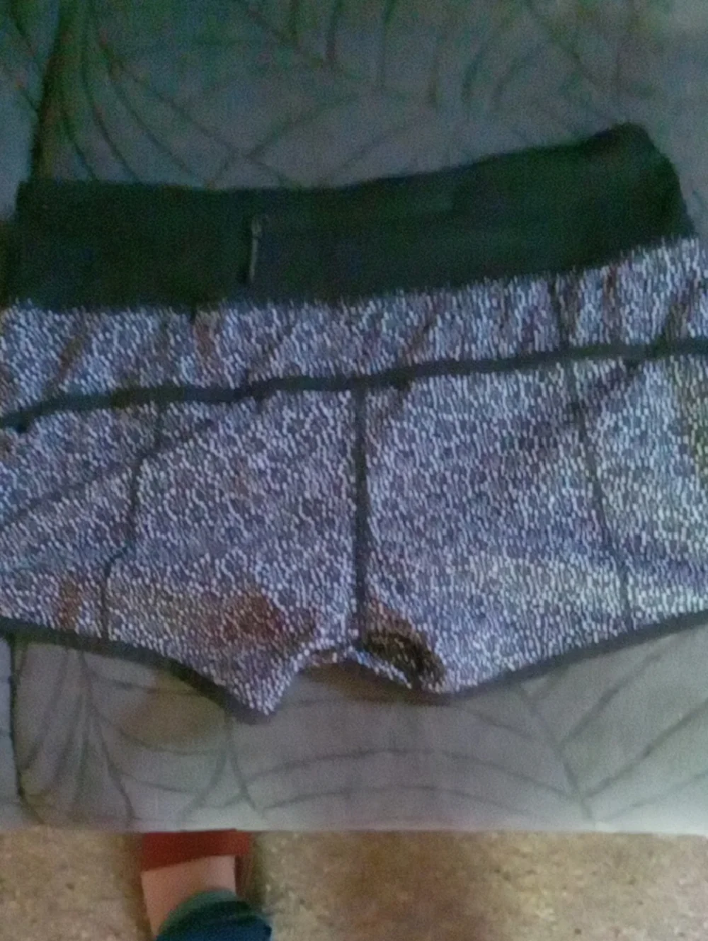 Black and White Layered Active Shorts